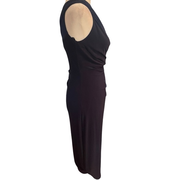 LAUREN RALPH LAUREN ONE SHOULDER Ruched DRESS SIZE 6 Navy Dance Wedding Guest - Picture 4 of 10